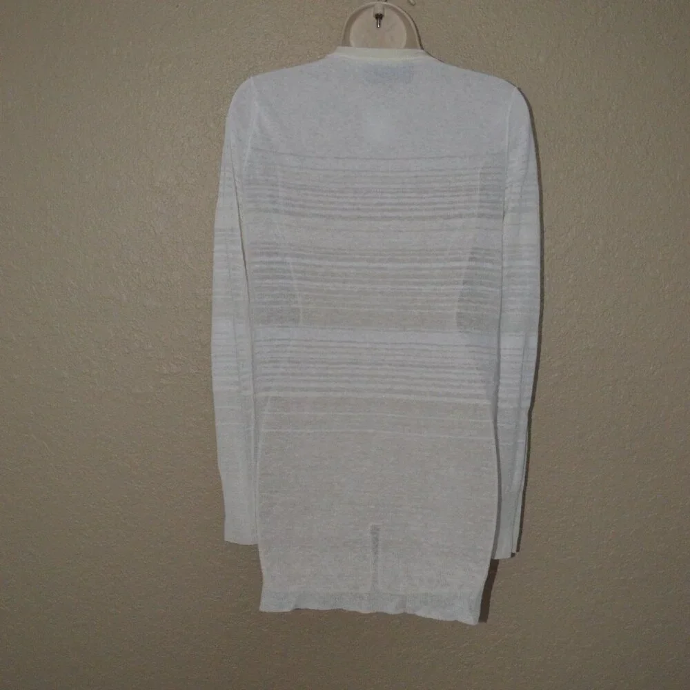 NWOT Sz XS Rag & Bone Ivory Linen Blend Button Front Long Cardigan Sweater